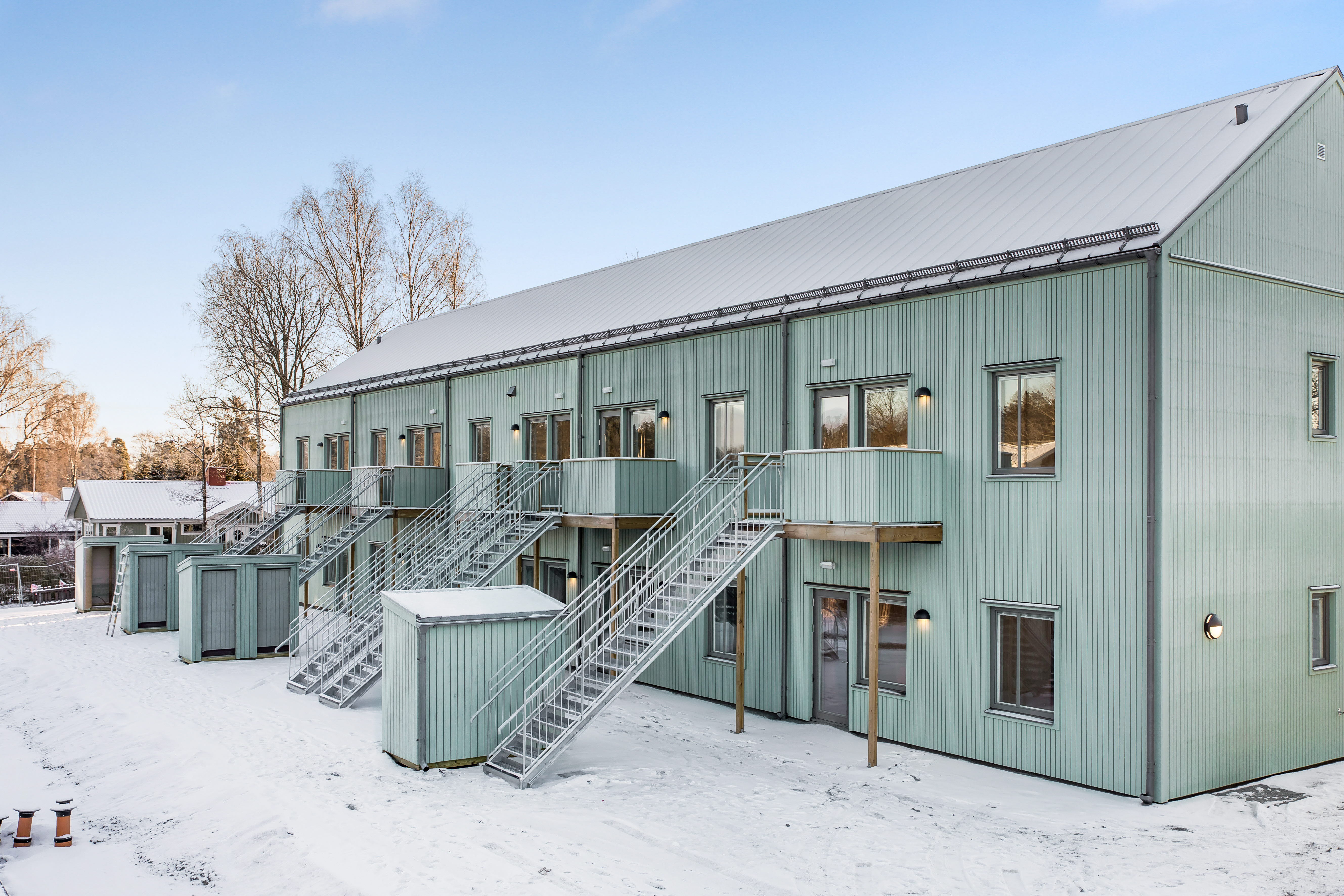 A house covered in snow