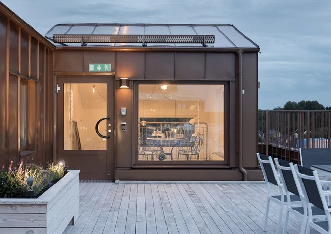 A roof terrace in the accommodation