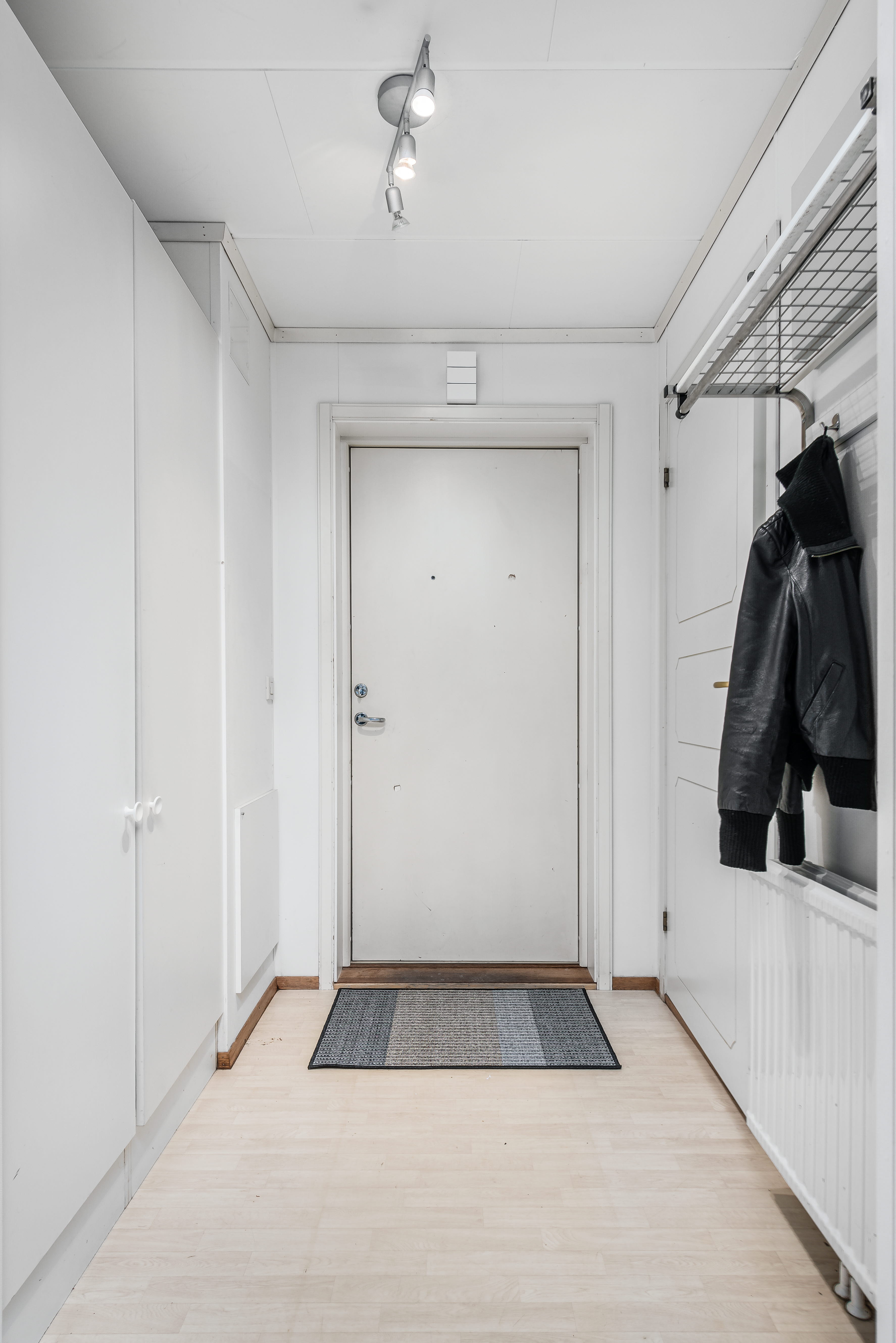 A room with a wooden floor
