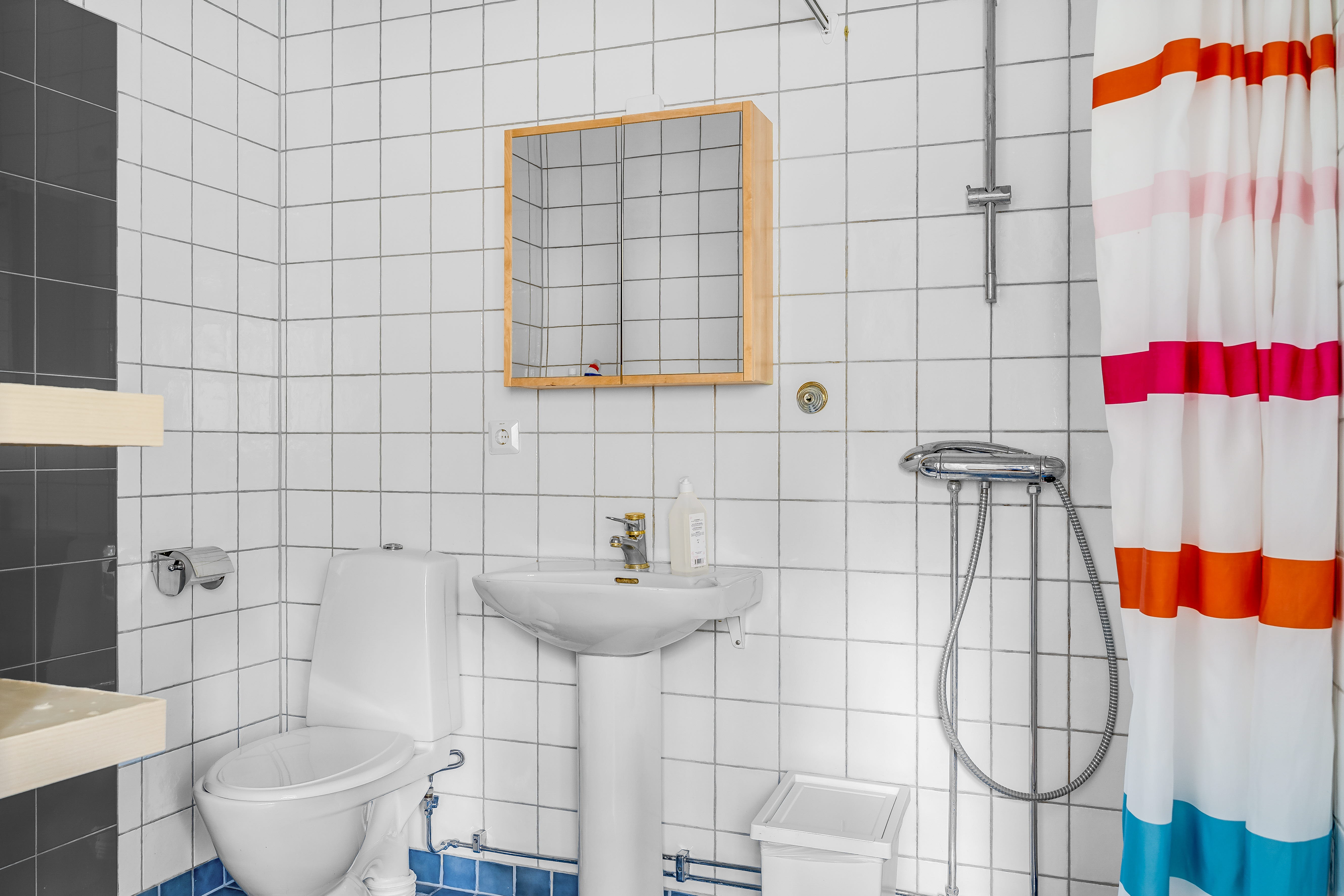 A tiled shower