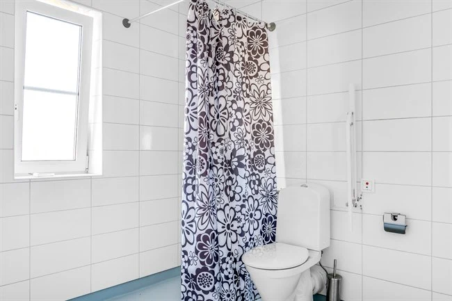 A tiled shower