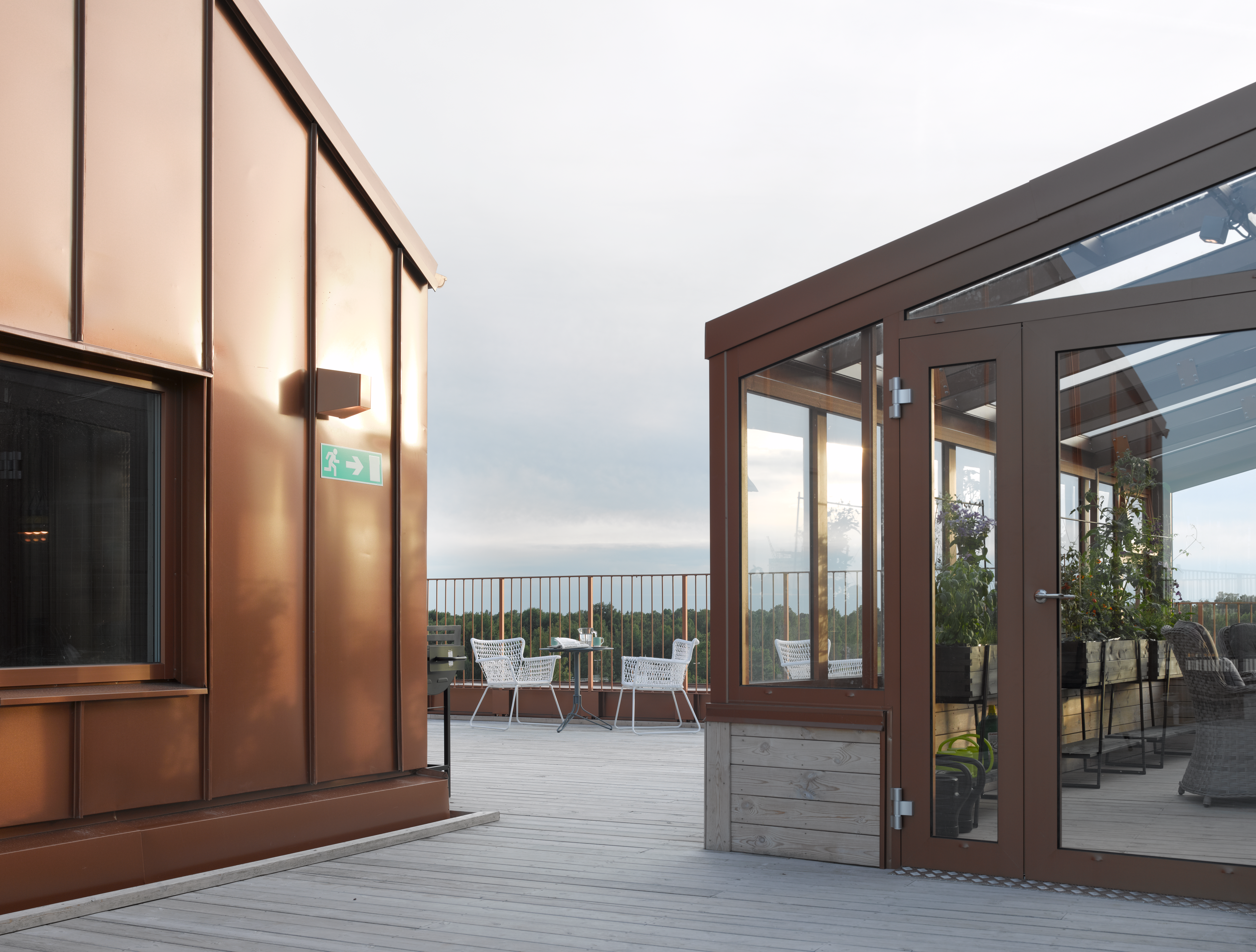 A roof terrace in the accommodation