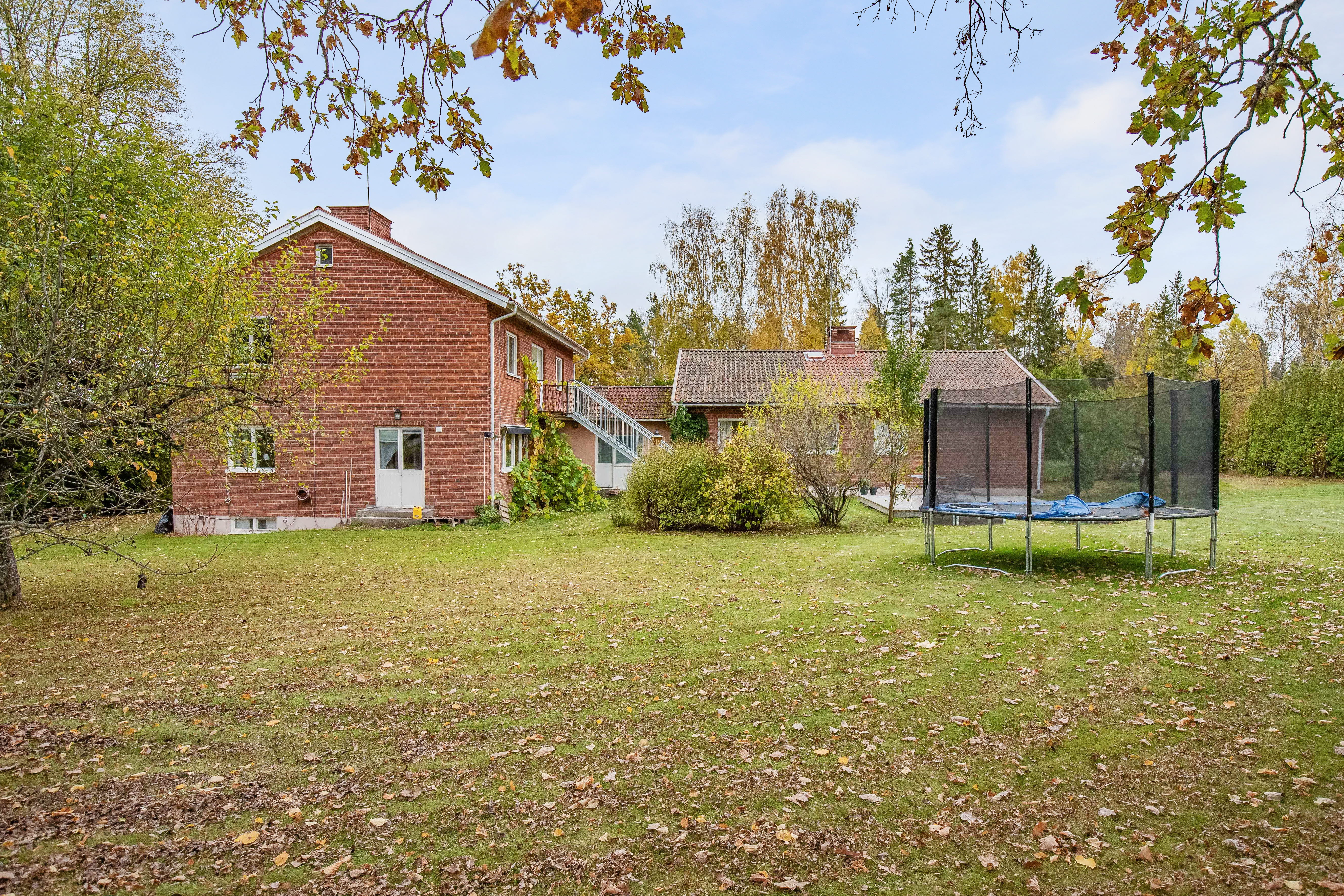 A house with a grass field