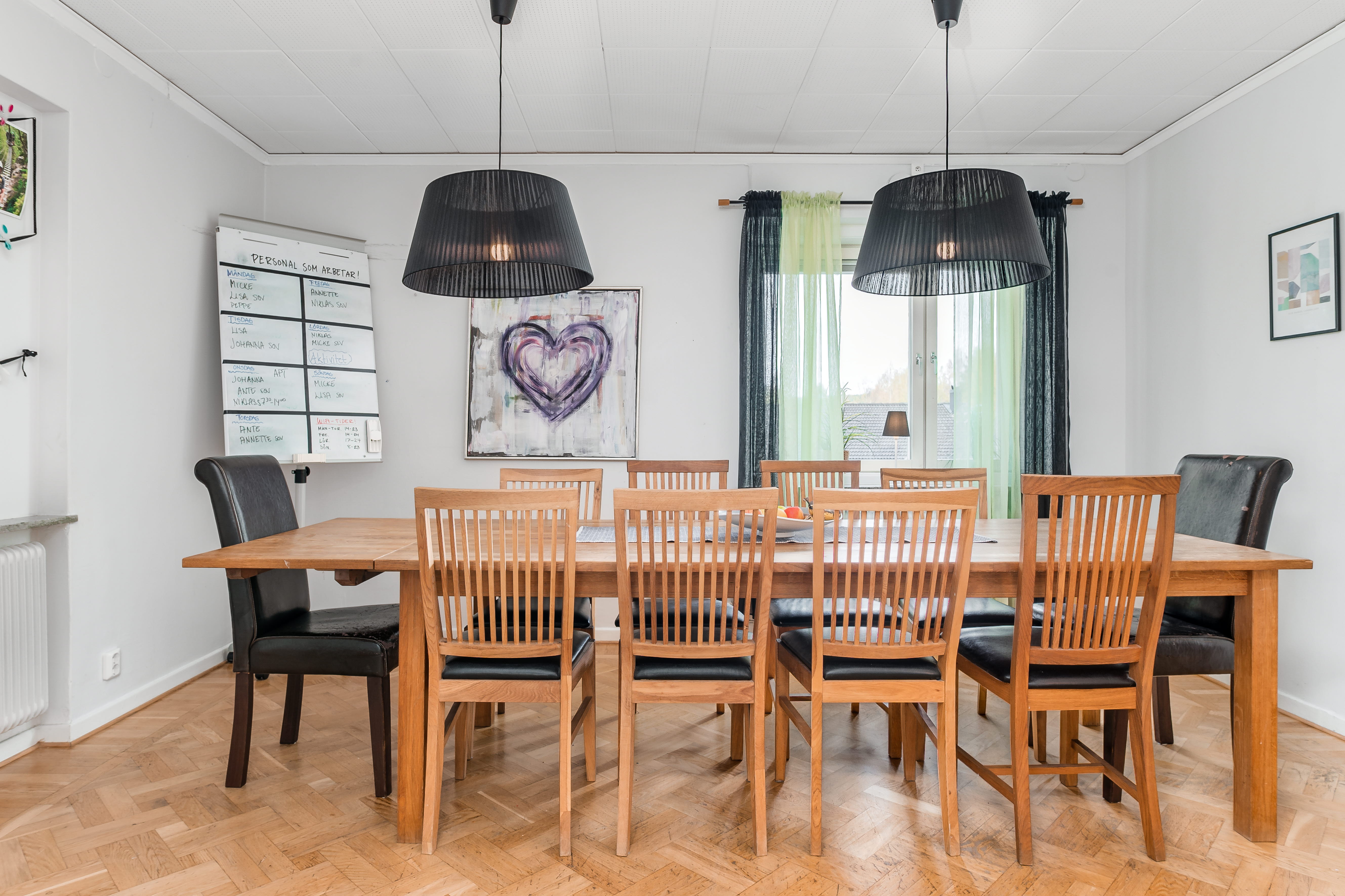 A dining room table