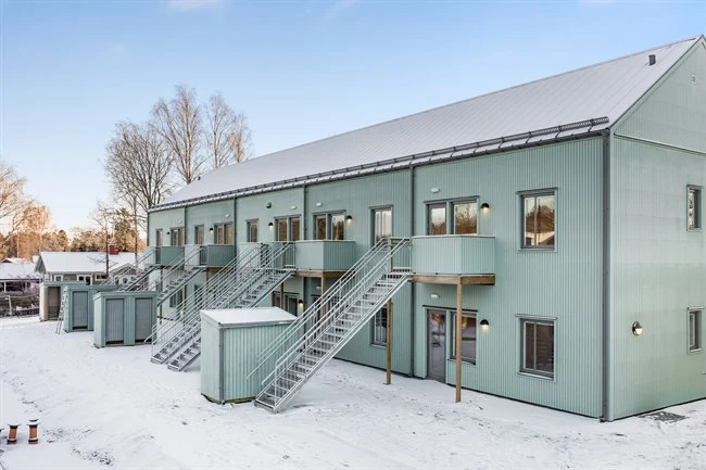 A house covered in snow