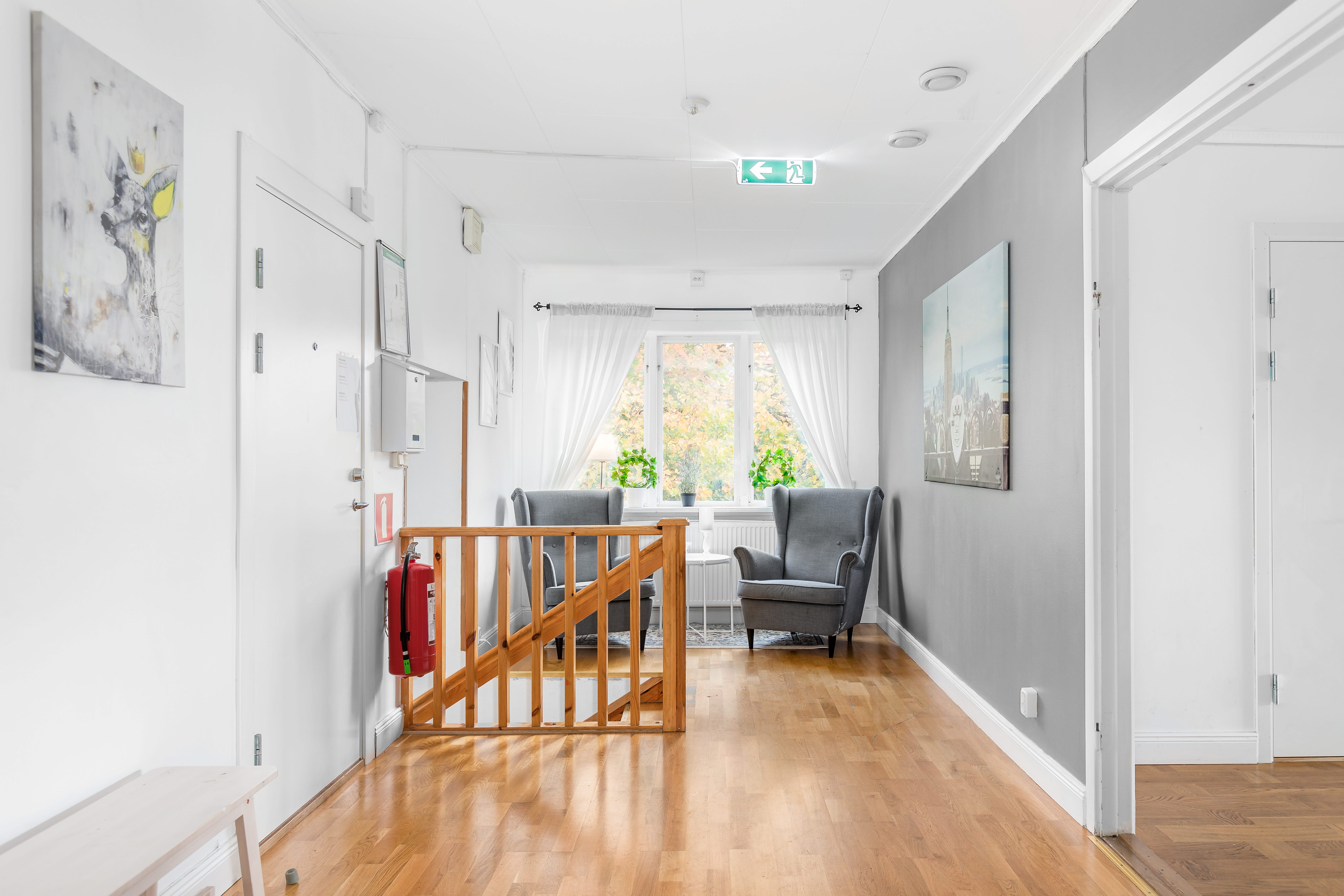A room with a wood floor