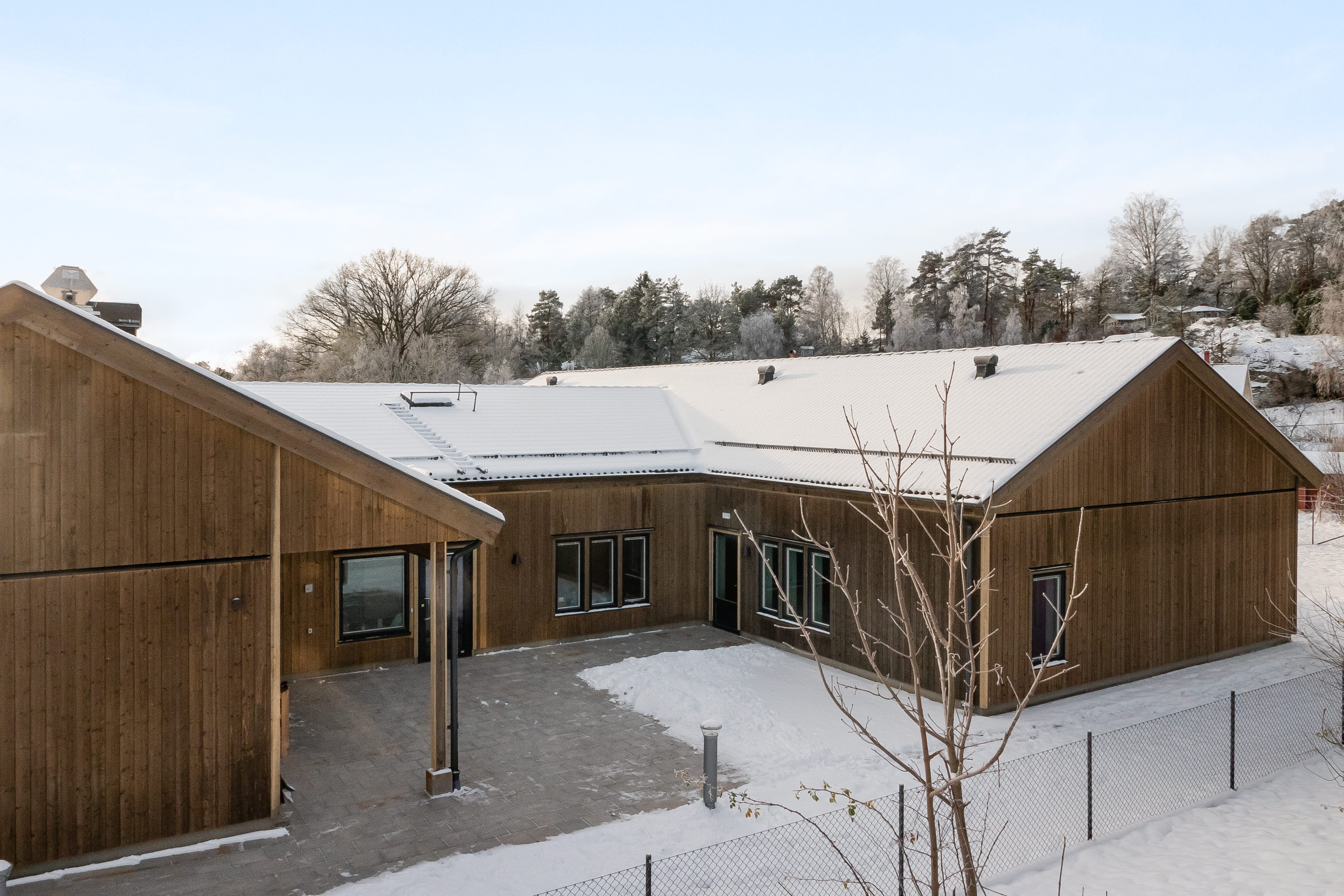 A house covered in snow