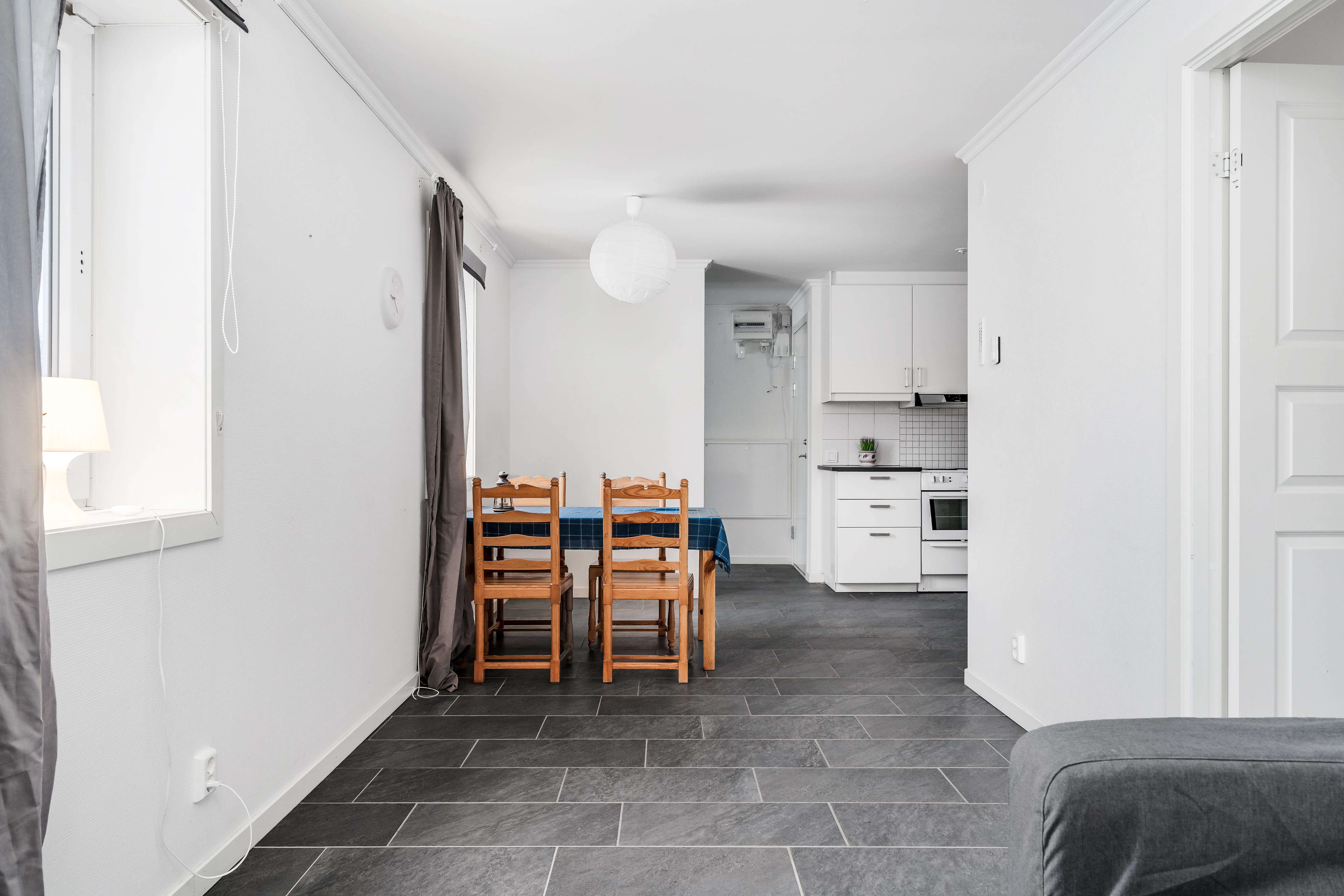 A room with a wooden floor