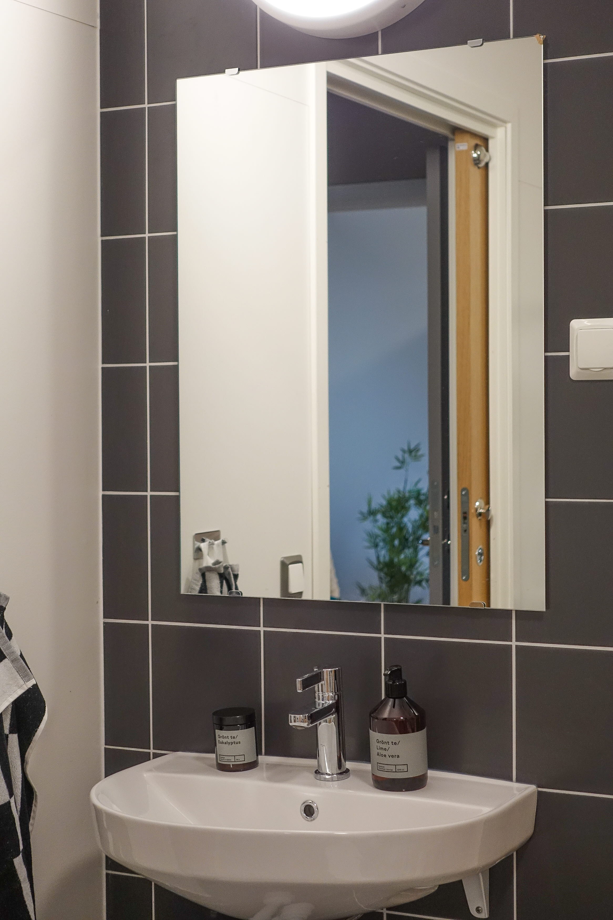 A sink and a mirror