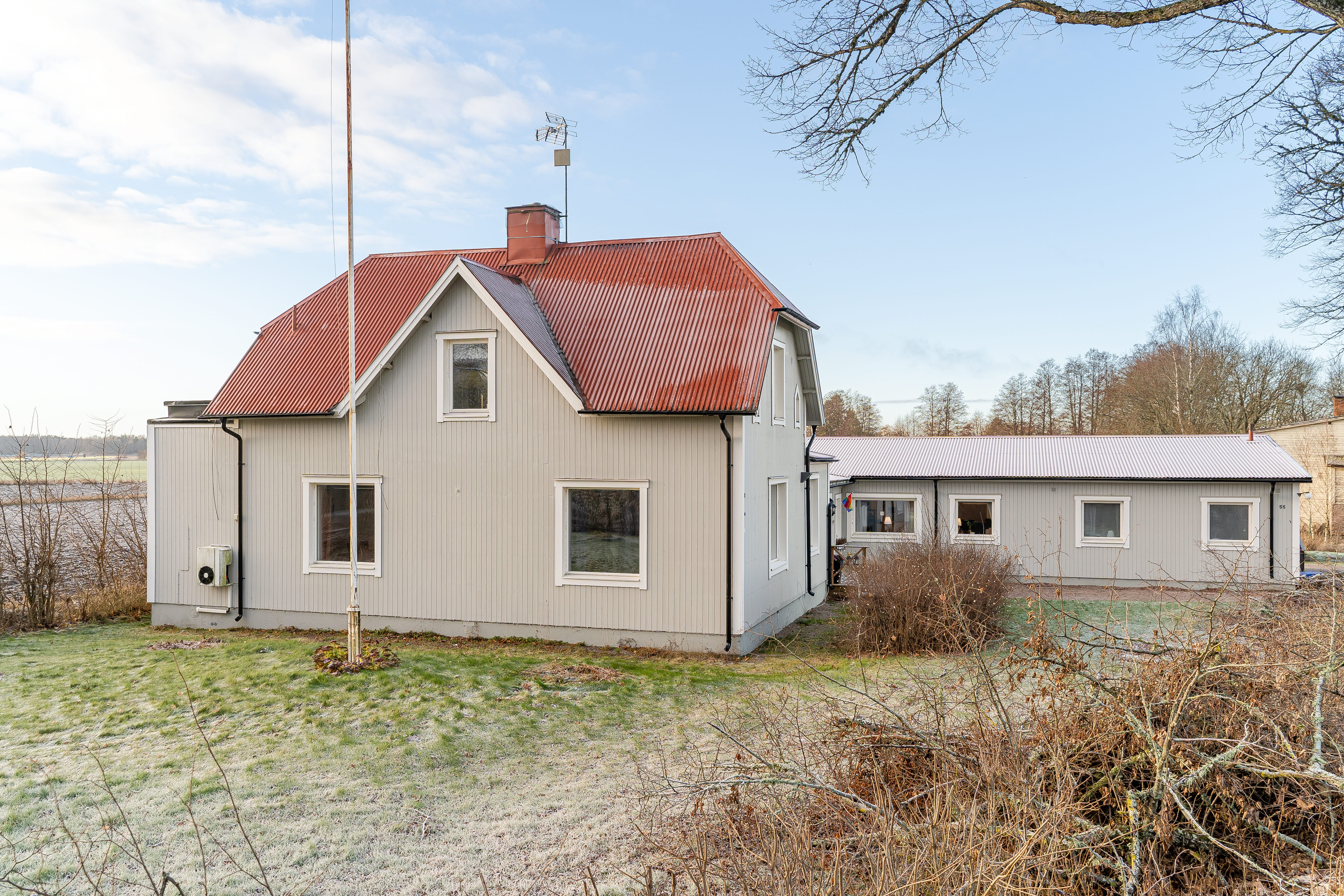 A small house in a field