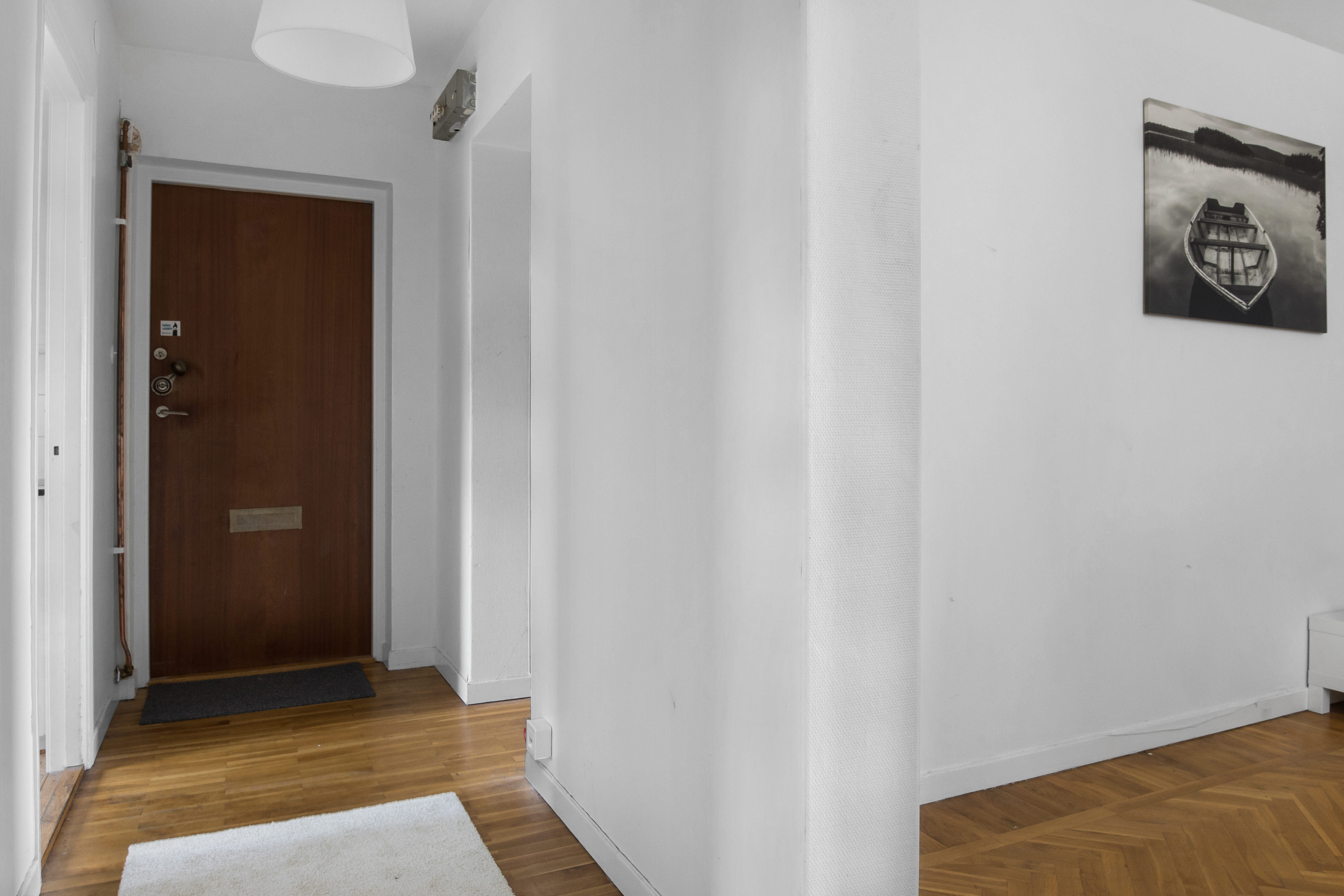A room with a wood floor