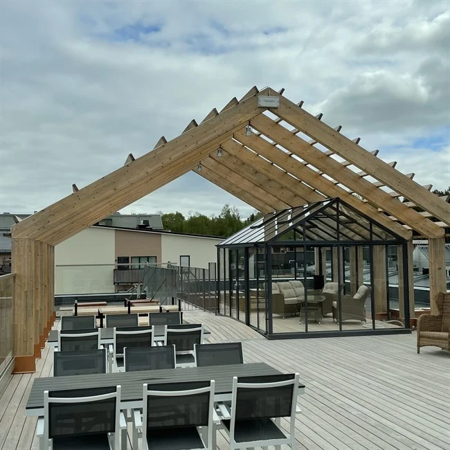 A roof terrace