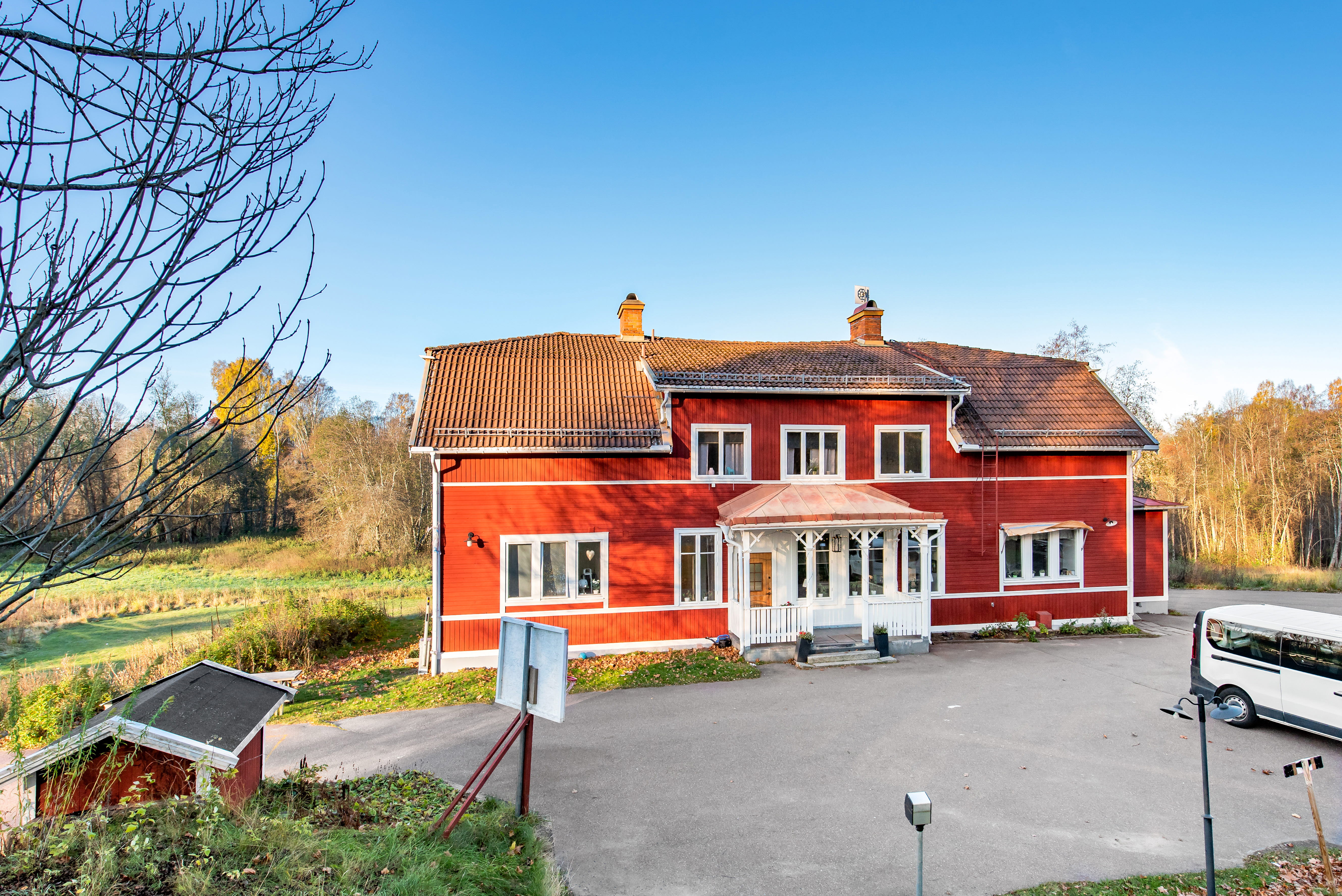 A house that is parked on the side of a road