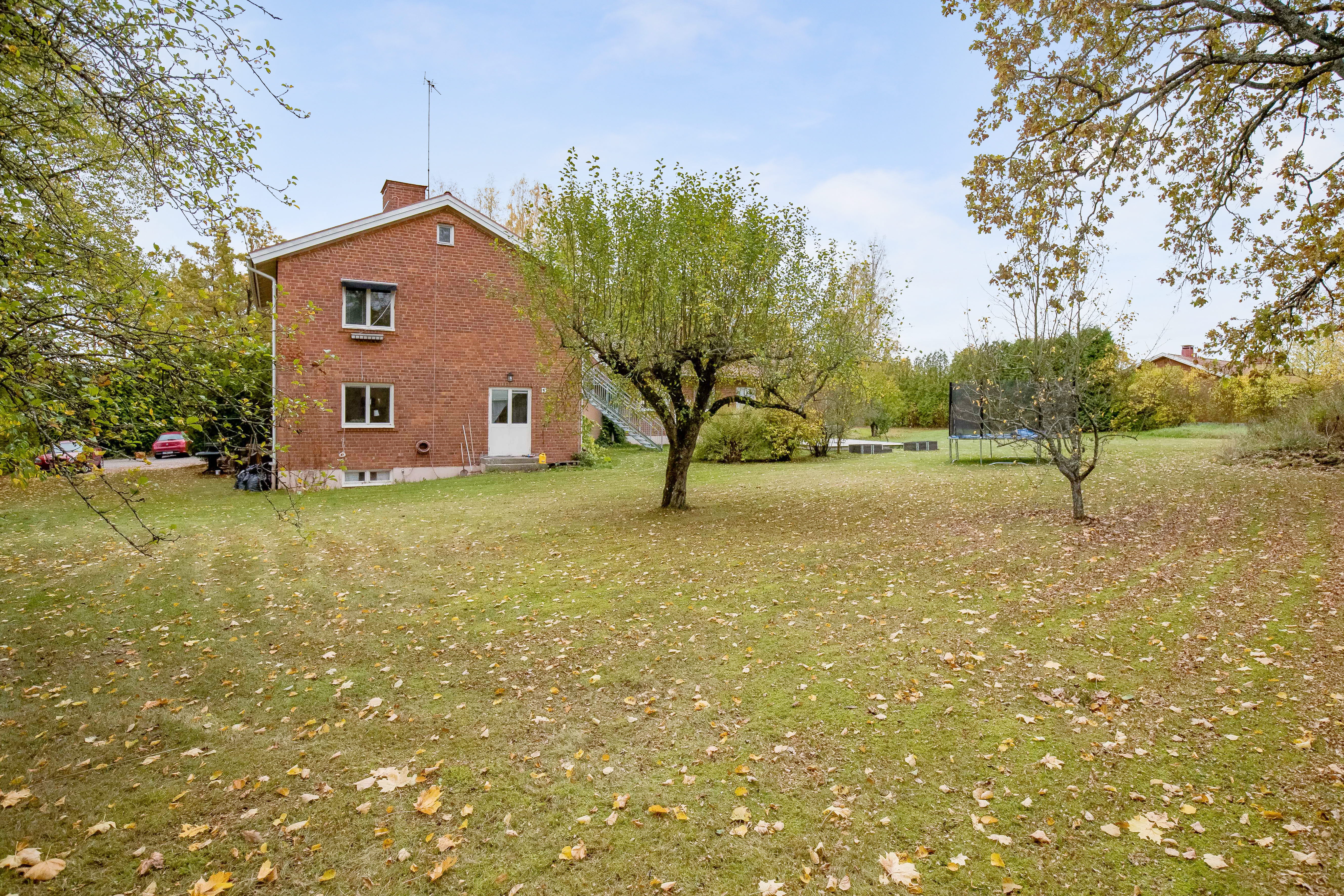 A house with a grass field