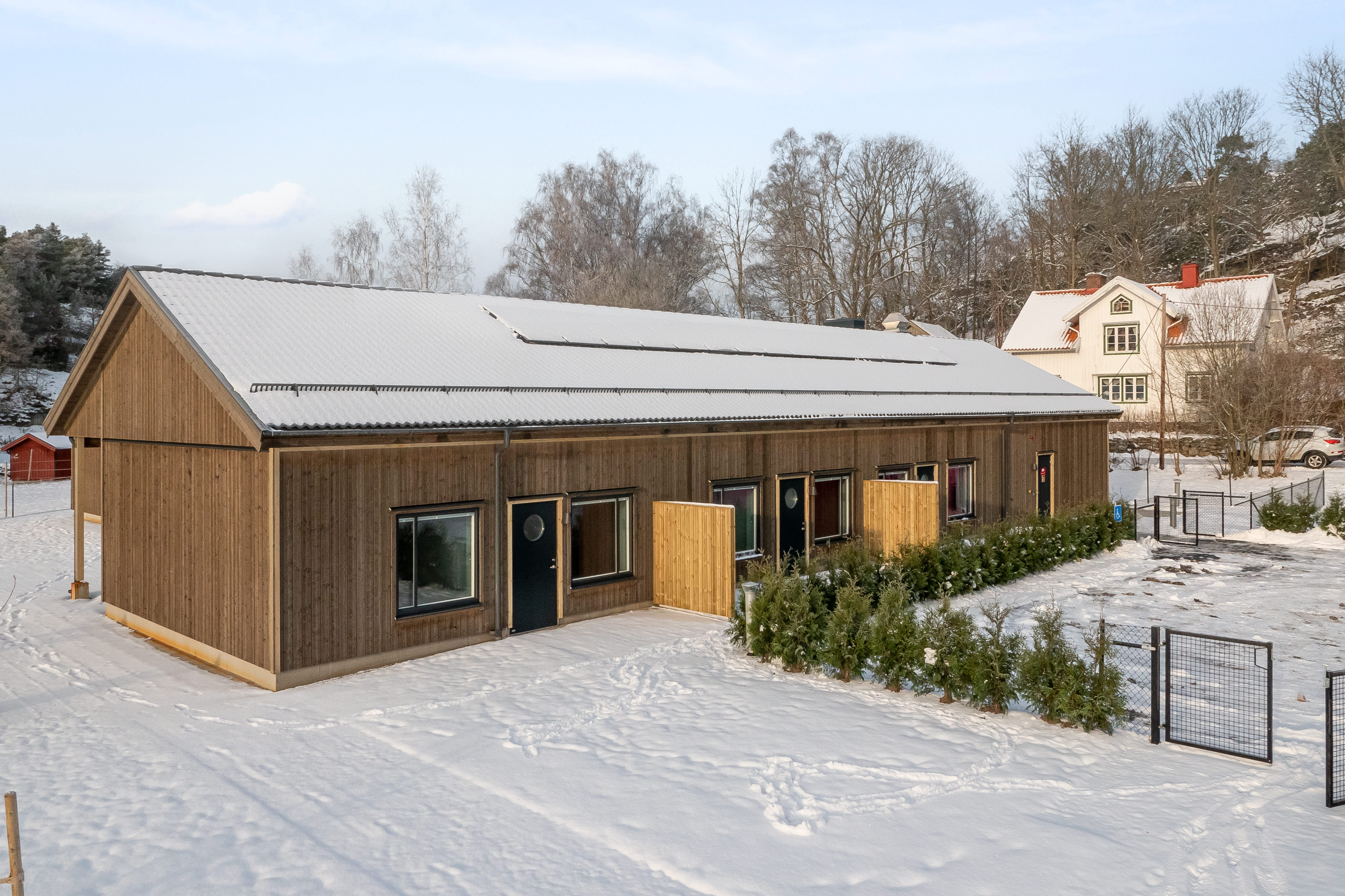 A house covered in snow