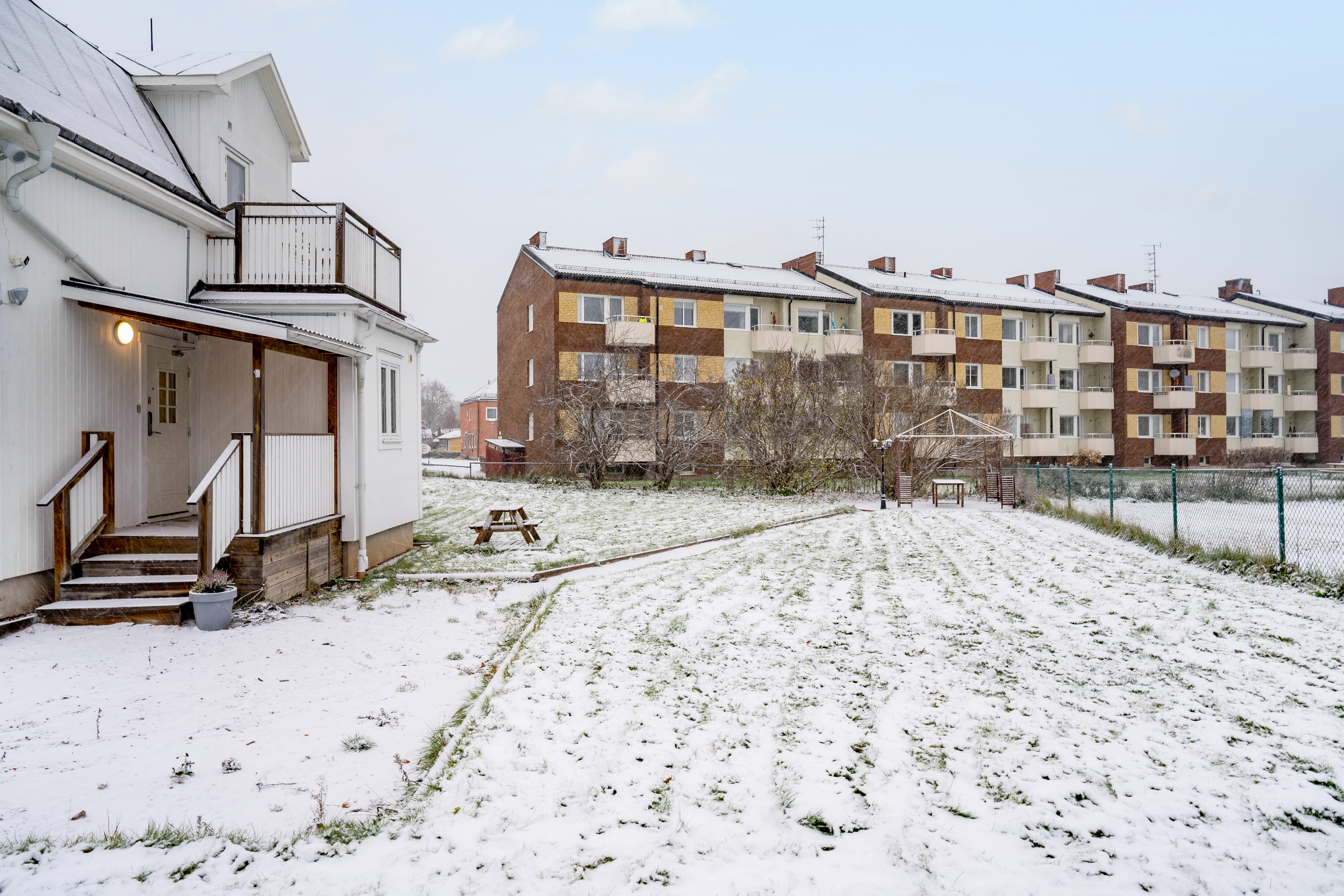 A house covered in snow