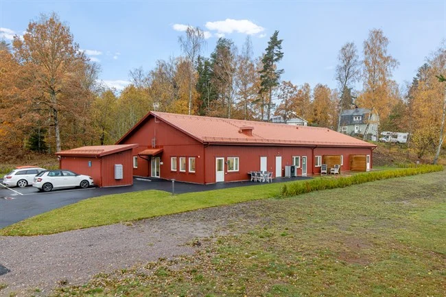 A house with a grass field
