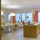 A large and bright kitchen
